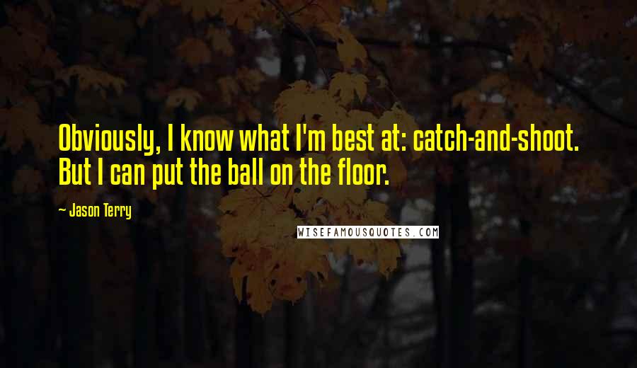Jason Terry Quotes: Obviously, I know what I'm best at: catch-and-shoot. But I can put the ball on the floor.