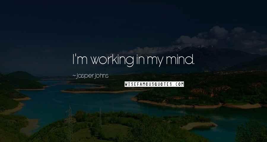 Jasper Johns Quotes: I'm working in my mind.