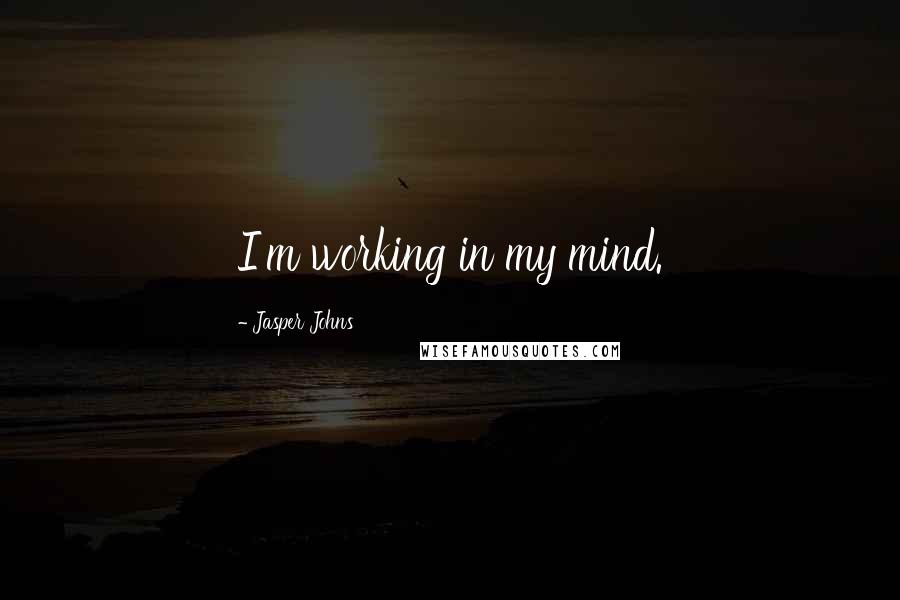 Jasper Johns Quotes: I'm working in my mind.