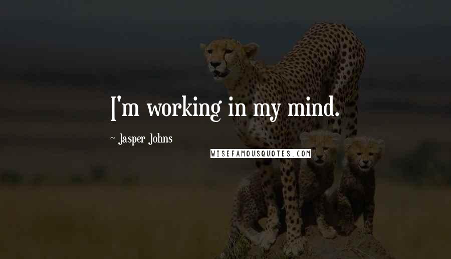 Jasper Johns Quotes: I'm working in my mind.