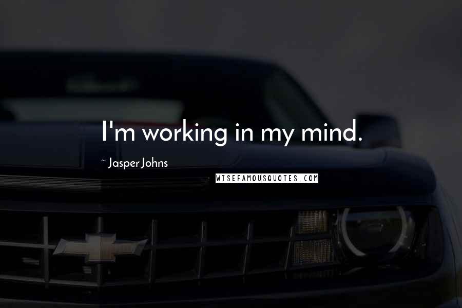 Jasper Johns Quotes: I'm working in my mind.