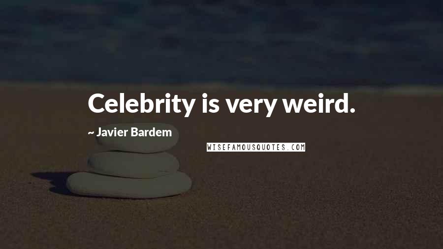 Javier Bardem Quotes: Celebrity is very weird.