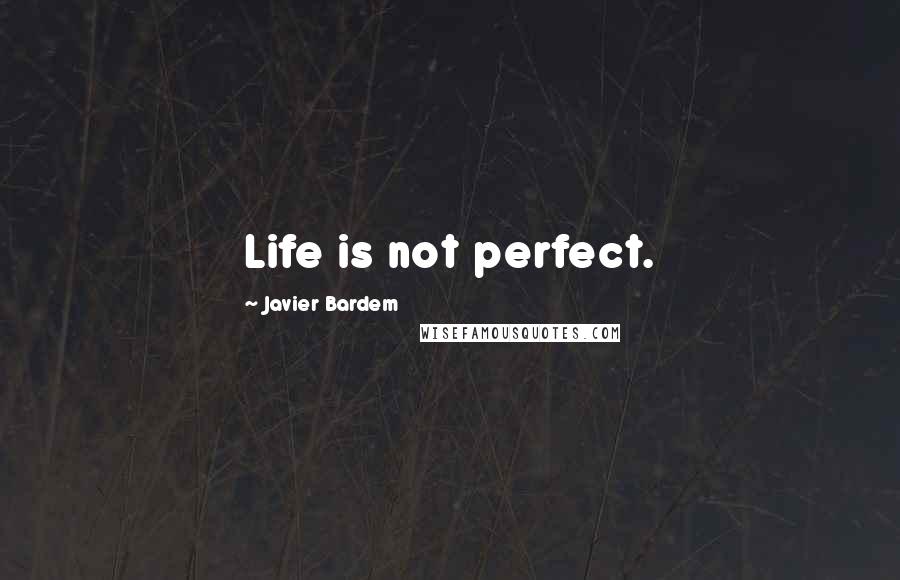 Javier Bardem Quotes: Life is not perfect.