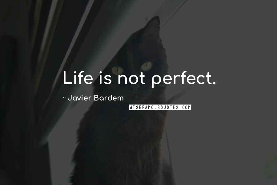 Javier Bardem Quotes: Life is not perfect.