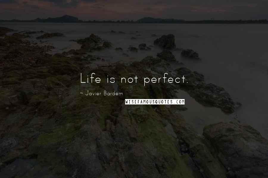 Javier Bardem Quotes: Life is not perfect.