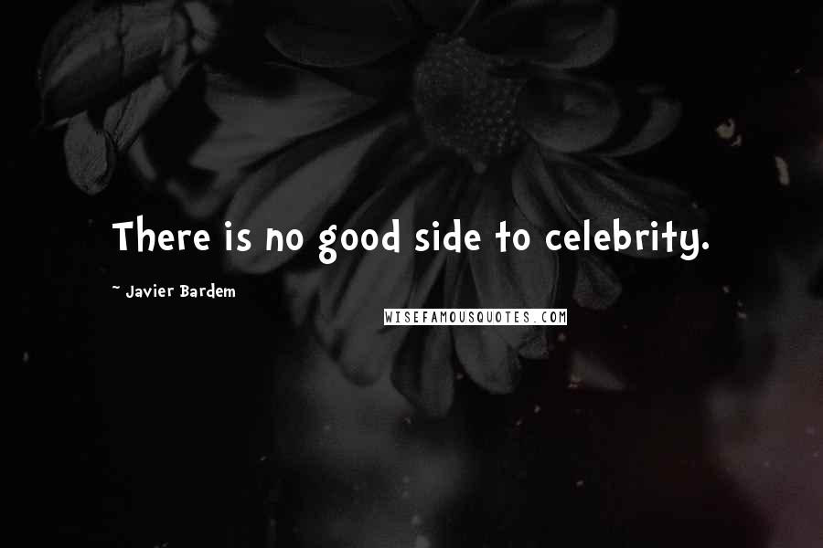 Javier Bardem Quotes: There is no good side to celebrity.