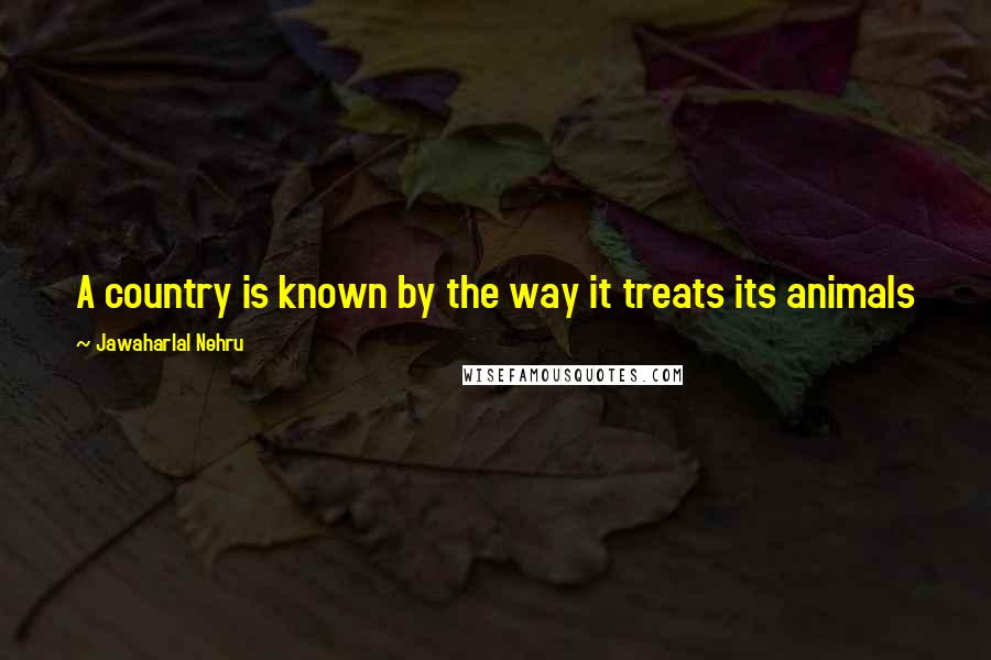 Jawaharlal Nehru Quotes: A country is known by the way it treats its animals