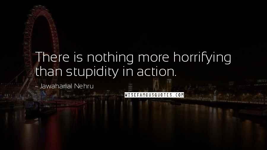 Jawaharlal Nehru Quotes: There is nothing more horrifying than stupidity in action.