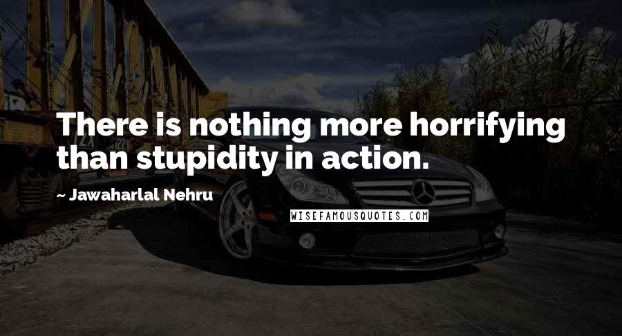 Jawaharlal Nehru Quotes: There is nothing more horrifying than stupidity in action.