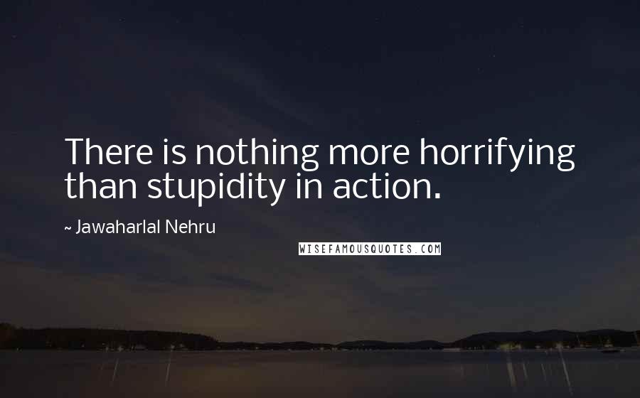 Jawaharlal Nehru Quotes: There is nothing more horrifying than stupidity in action.