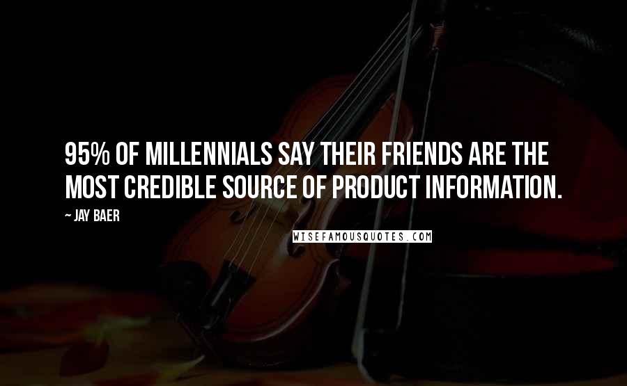 Jay Baer Quotes: 95% of millennials say their friends are the most credible source of product information.