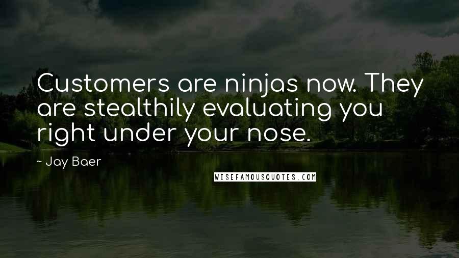 Jay Baer Quotes: Customers are ninjas now. They are stealthily evaluating you right under your nose.