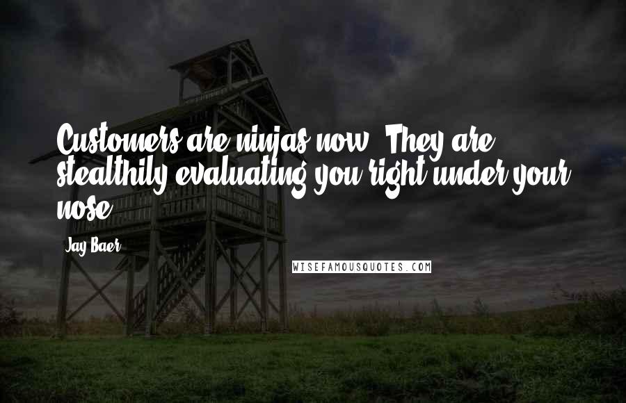 Jay Baer Quotes: Customers are ninjas now. They are stealthily evaluating you right under your nose.