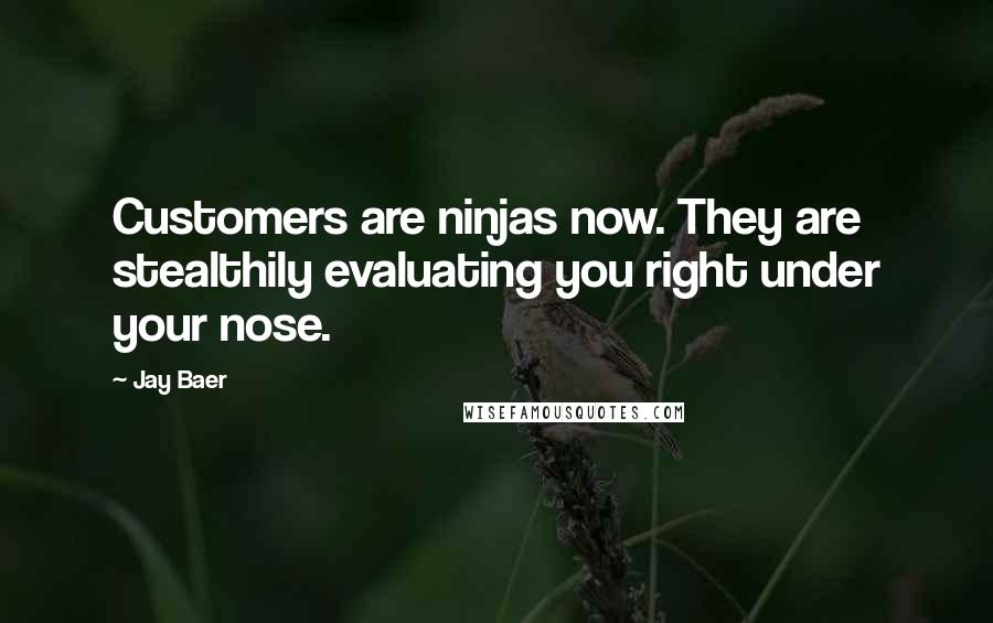 Jay Baer Quotes: Customers are ninjas now. They are stealthily evaluating you right under your nose.