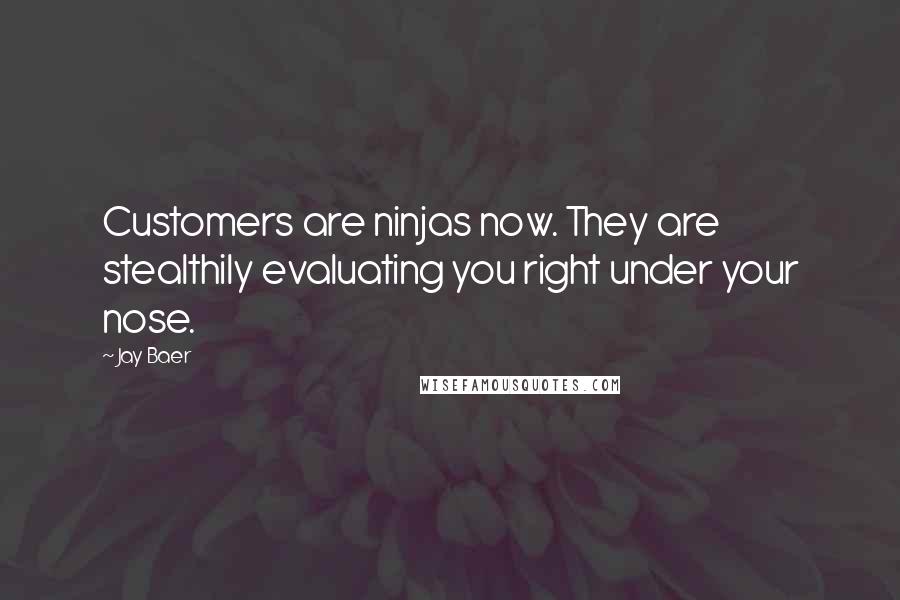 Jay Baer Quotes: Customers are ninjas now. They are stealthily evaluating you right under your nose.