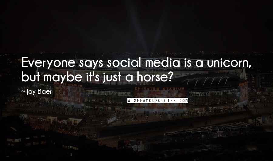 Jay Baer Quotes: Everyone says social media is a unicorn, but maybe it's just a horse?