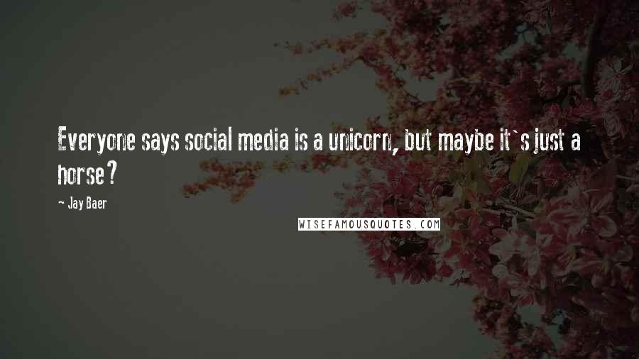 Jay Baer Quotes: Everyone says social media is a unicorn, but maybe it's just a horse?