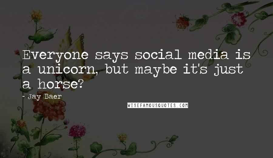 Jay Baer Quotes: Everyone says social media is a unicorn, but maybe it's just a horse?