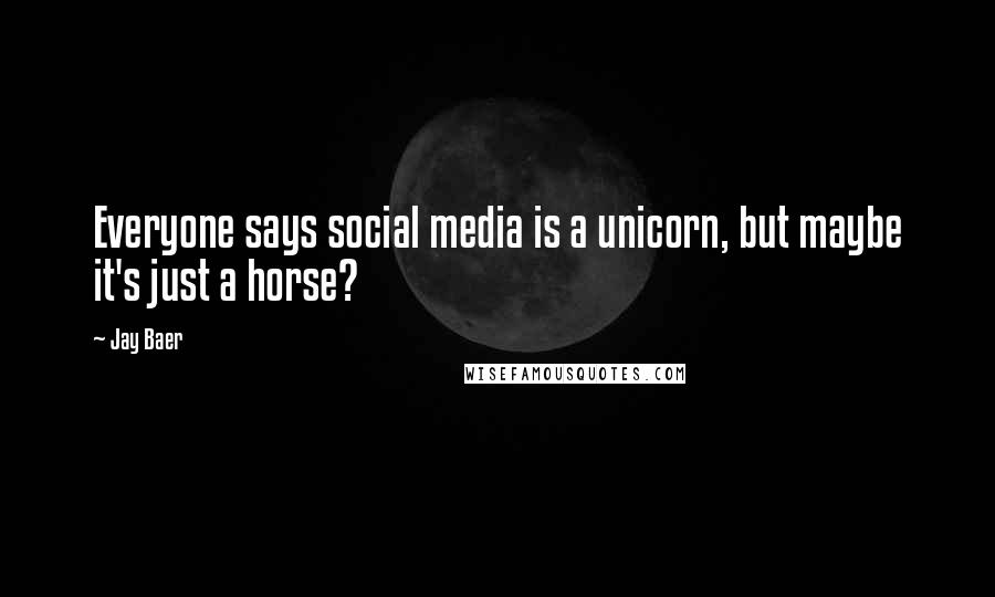 Jay Baer Quotes: Everyone says social media is a unicorn, but maybe it's just a horse?