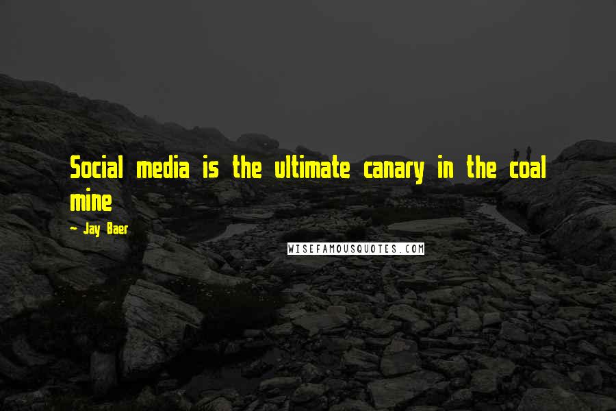 Jay Baer Quotes: Social media is the ultimate canary in the coal mine