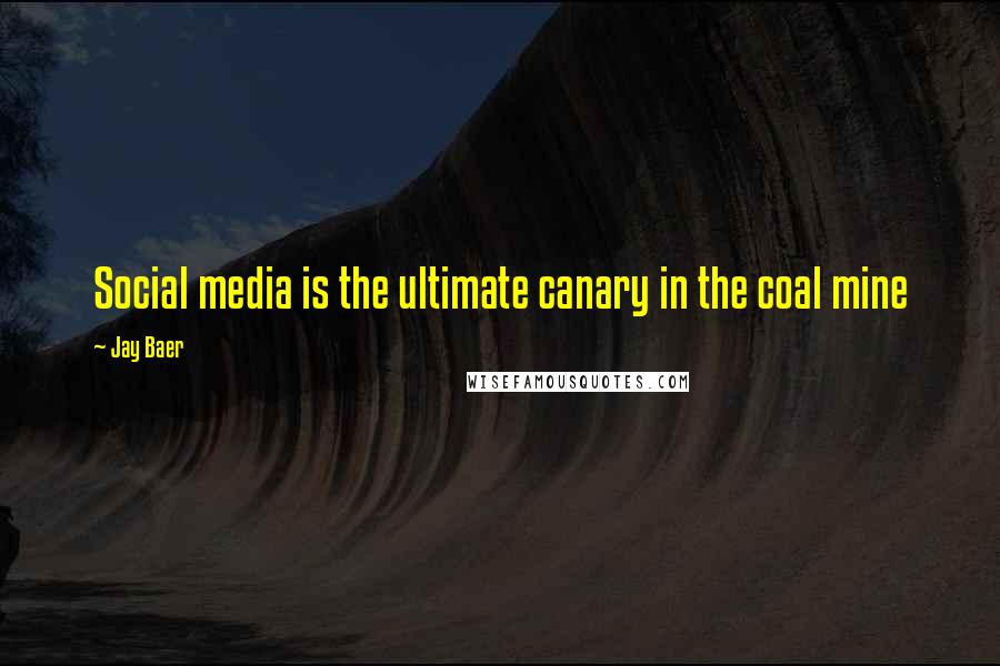 Jay Baer Quotes: Social media is the ultimate canary in the coal mine