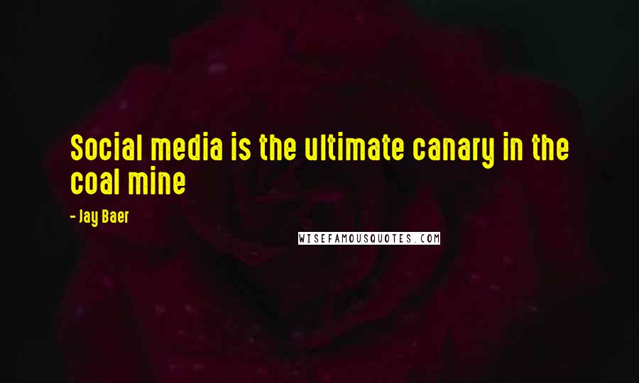 Jay Baer Quotes: Social media is the ultimate canary in the coal mine