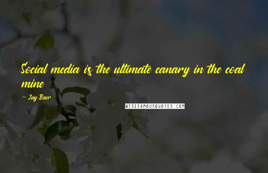 Jay Baer Quotes: Social media is the ultimate canary in the coal mine