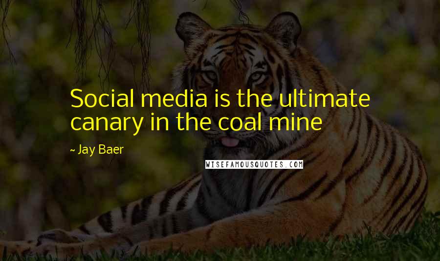 Jay Baer Quotes: Social media is the ultimate canary in the coal mine