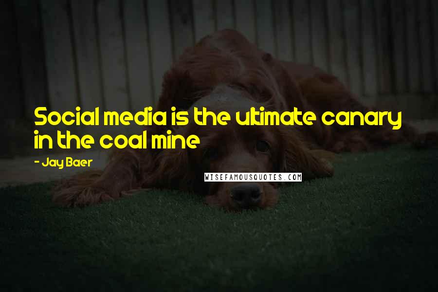 Jay Baer Quotes: Social media is the ultimate canary in the coal mine