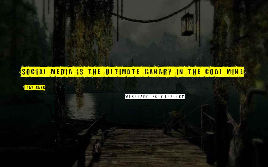 Jay Baer Quotes: Social media is the ultimate canary in the coal mine