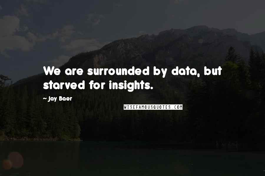 Jay Baer Quotes: We are surrounded by data, but starved for insights.