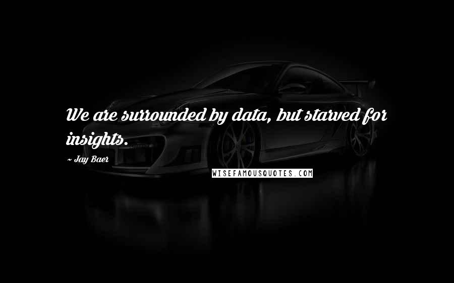 Jay Baer Quotes: We are surrounded by data, but starved for insights.