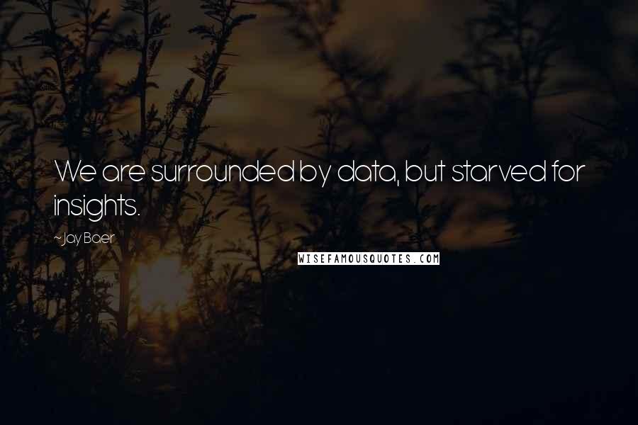 Jay Baer Quotes: We are surrounded by data, but starved for insights.