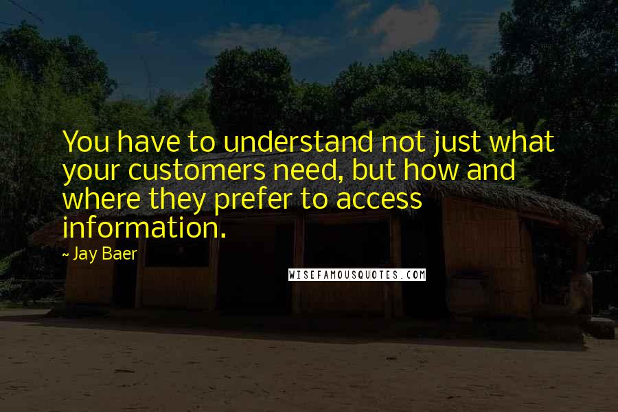 Jay Baer Quotes: You have to understand not just what your customers need, but how and where they prefer to access information.