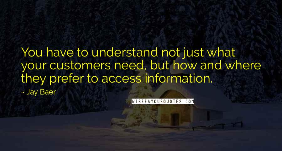 Jay Baer Quotes: You have to understand not just what your customers need, but how and where they prefer to access information.
