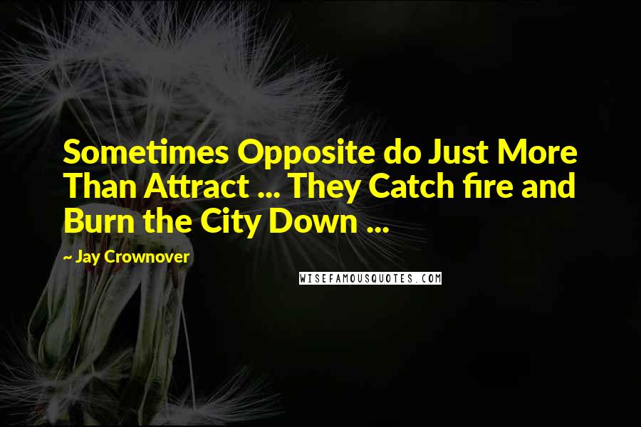 Jay Crownover Quotes: Sometimes Opposite do Just More Than Attract ... They Catch fire and Burn the City Down ...
