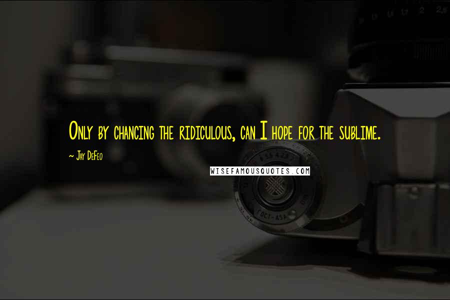 Jay DeFeo Quotes: Only by chancing the ridiculous, can I hope for the sublime.
