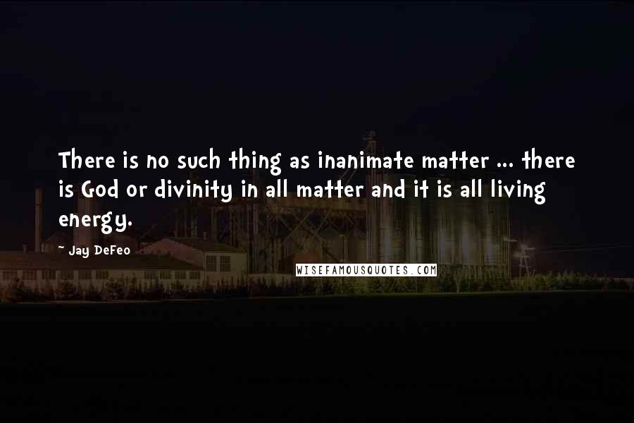 Jay DeFeo Quotes: There is no such thing as inanimate matter ... there is God or divinity in all matter and it is all living energy.