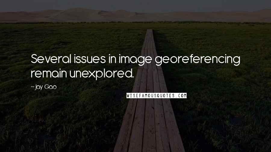 Jay Gao Quotes: Several issues in image georeferencing remain unexplored.