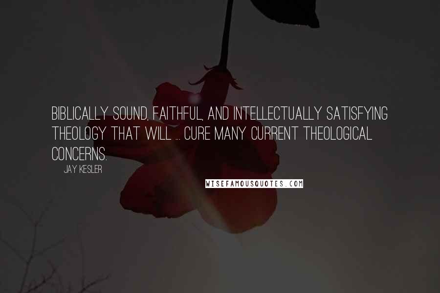 Jay Kesler Quotes: Biblically sound, faithful, and intellectually satisfying theology that will ... cure many current theological concerns.