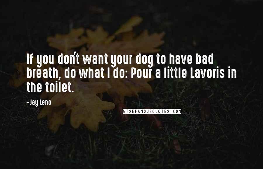 Jay Leno Quotes: If you don't want your dog to have bad breath, do what I do: Pour a little Lavoris in the toilet.