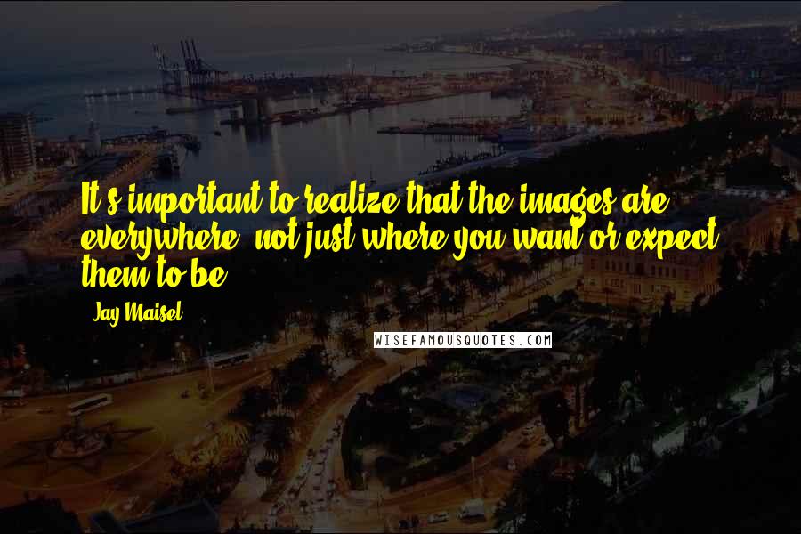Jay Maisel Quotes: It's important to realize that the images are everywhere, not just where you want or expect them to be.