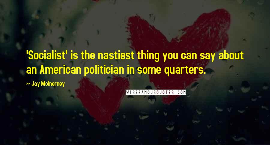 Jay McInerney Quotes: 'Socialist' is the nastiest thing you can say about an American politician in some quarters.