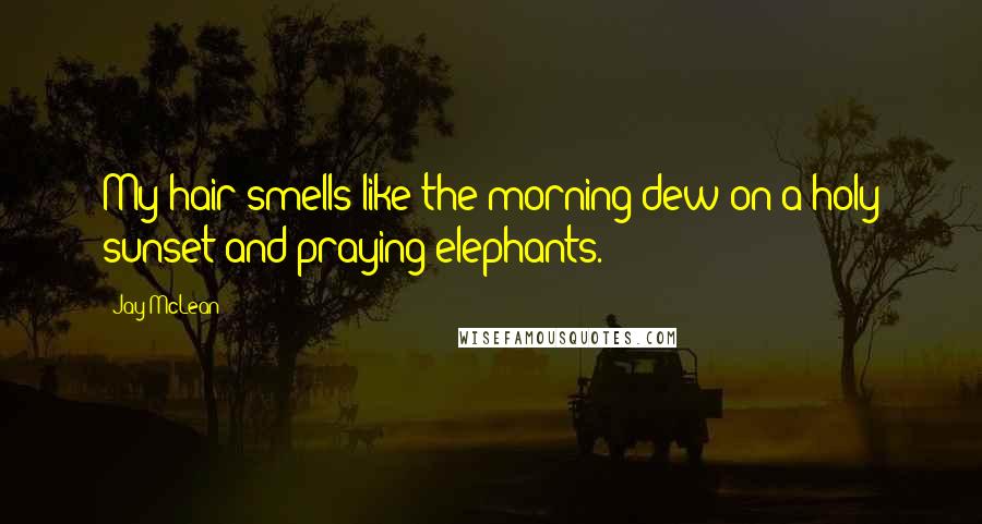 Jay McLean Quotes: My hair smells like the morning dew on a holy sunset and praying elephants.