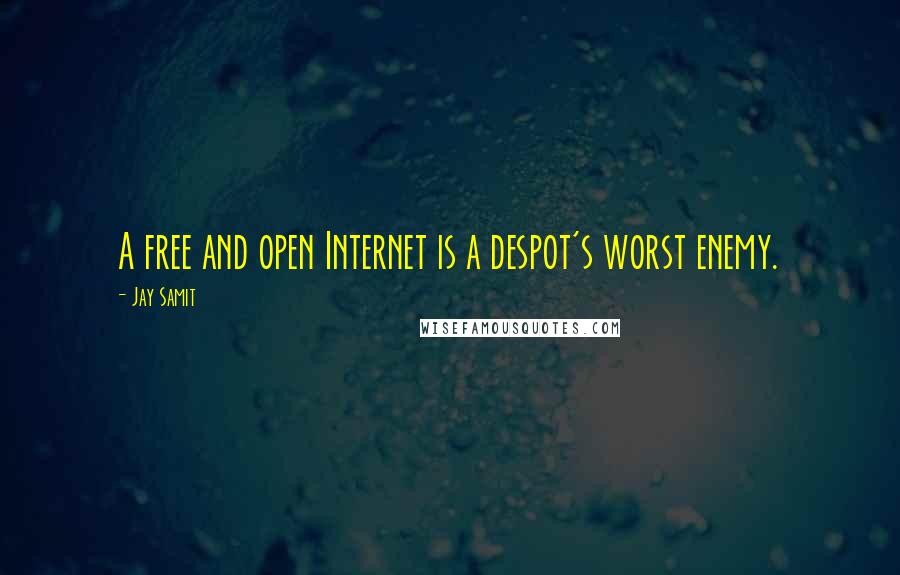Jay Samit Quotes: A free and open Internet is a despot's worst enemy.