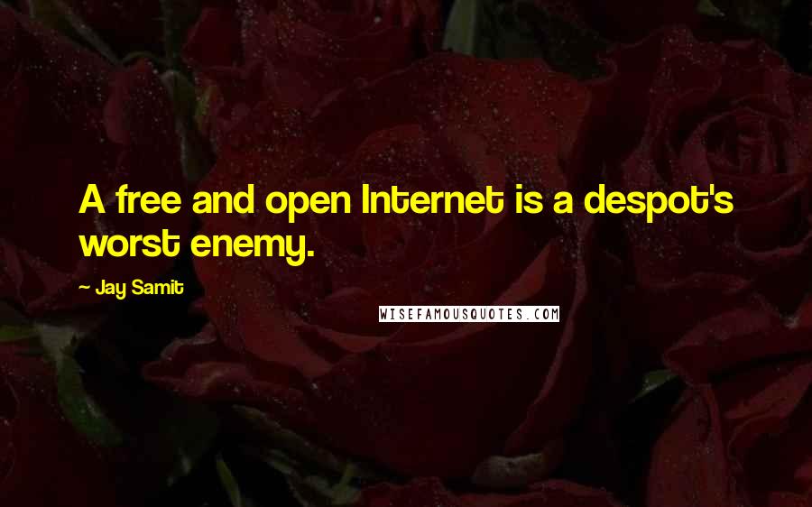 Jay Samit Quotes: A free and open Internet is a despot's worst enemy.