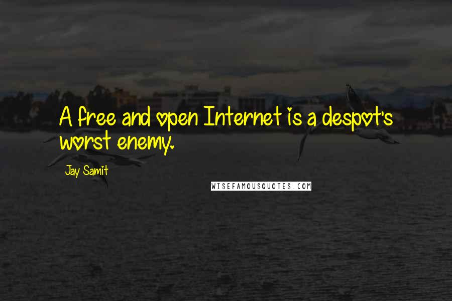 Jay Samit Quotes: A free and open Internet is a despot's worst enemy.