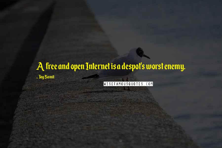 Jay Samit Quotes: A free and open Internet is a despot's worst enemy.