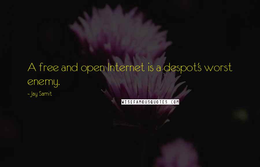 Jay Samit Quotes: A free and open Internet is a despot's worst enemy.