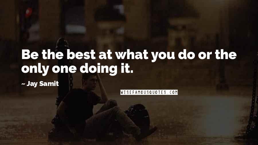 Jay Samit Quotes: Be the best at what you do or the only one doing it.